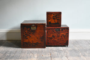 Set of Chinese Red & Black Boxes