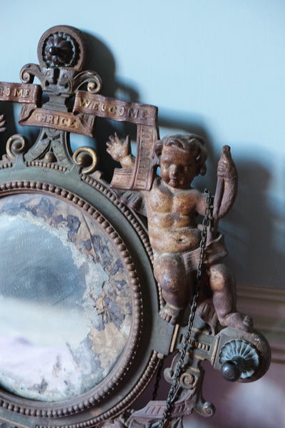 Victorian Wall Mirror Adorned with Putti