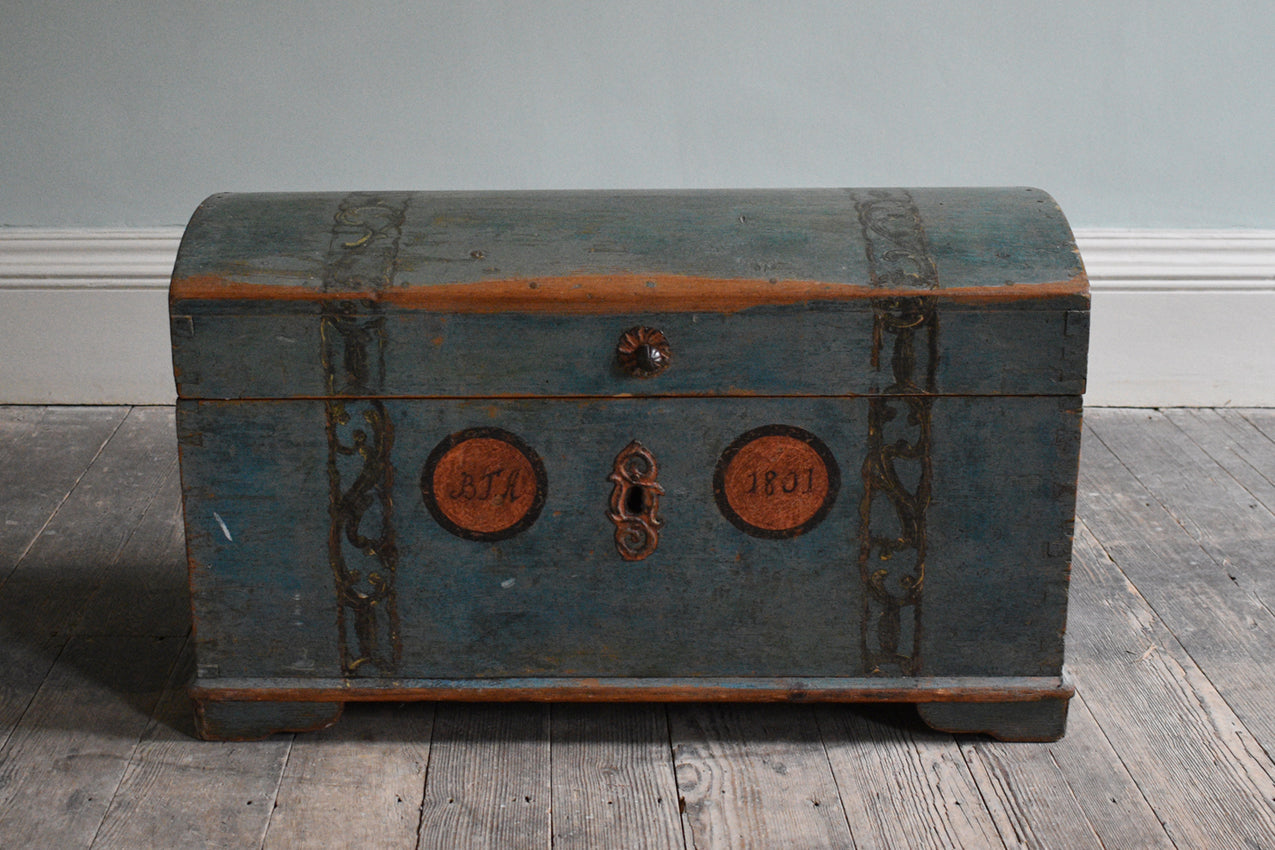 Danish Hand Painted Domed Top Trunk