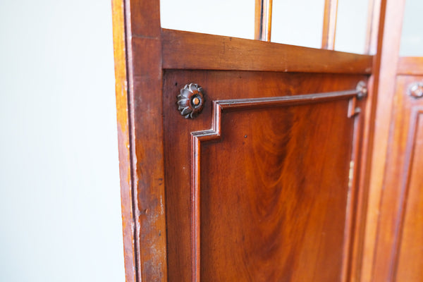 Regency Three Fold Mahogany Screen with Glass Panels